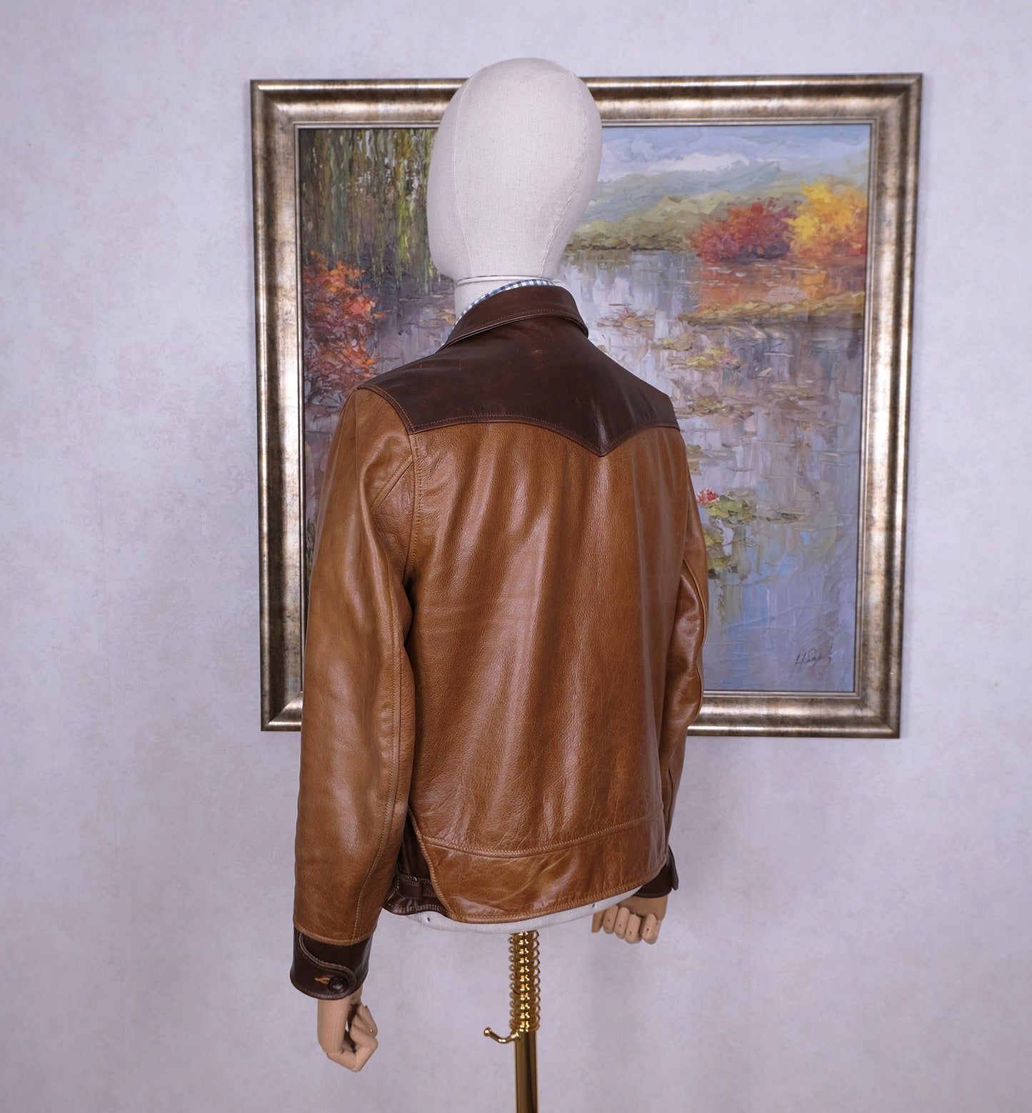 Cidu Leathers, ruskea nahkatakki, koko S, retromalli