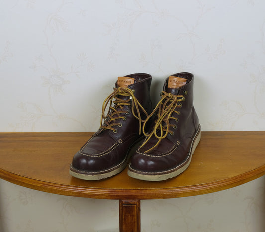 Coach, tummanpunaiset varsikengät, koko 42, Logger Boots