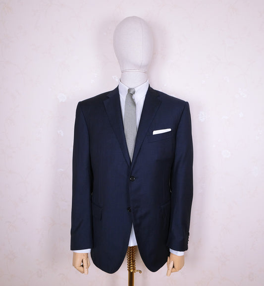 Corneliani, tummansininen irtotakki, koko 54, hienoa villaa