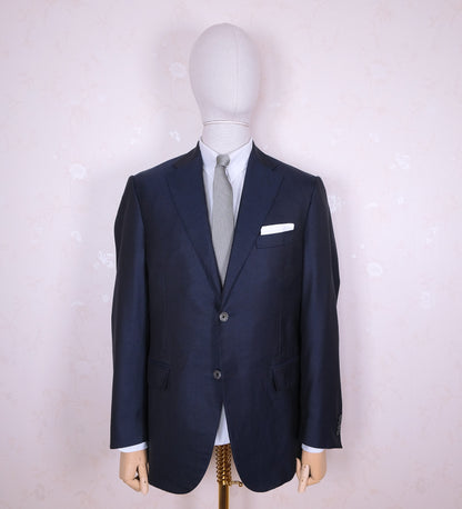 Corneliani, tummansininen irtotakki, koko 52, silkkiä ja villaa