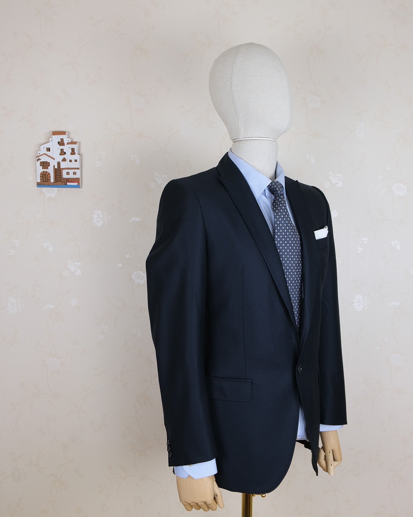 Dolce & Gabbana, sininen miesten takki, koko 48, silkki-villa