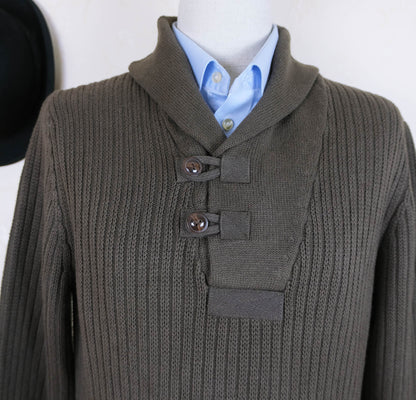 Johnston's of Elgin, blue wool cardigan, size S, like new