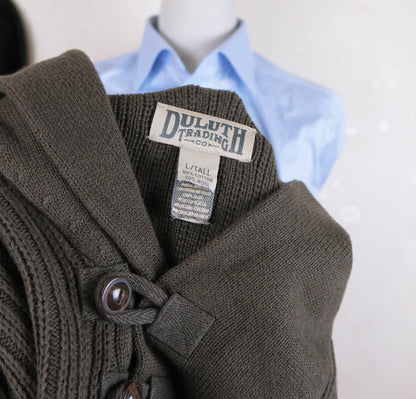 Johnston's of Elgin, blue wool cardigan, size S, like new