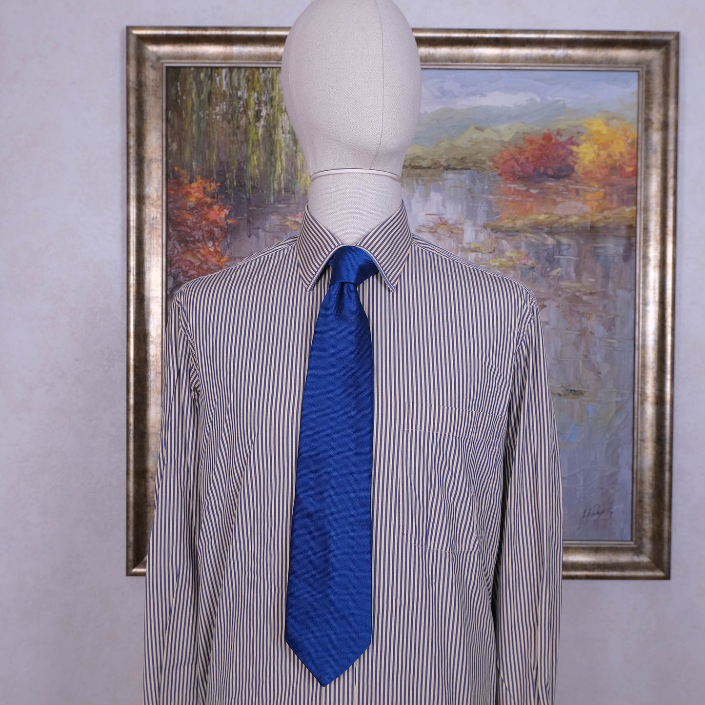 Dunhill, sininen upea solmio, silkki-puuvilla