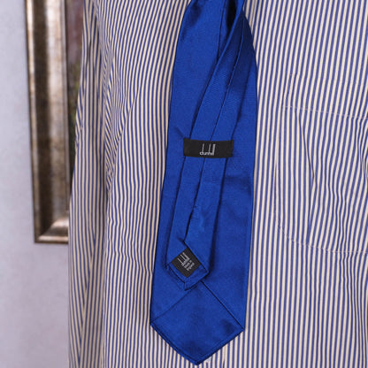 Dunhill, sininen upea solmio, silkki-puuvilla