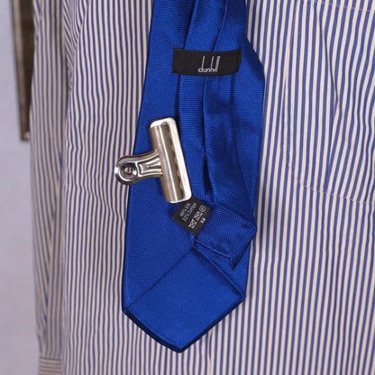 Dunhill, sininen upea solmio, silkki-puuvilla