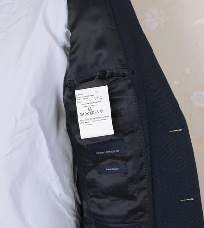 Eduard Dressler, dark blue suit, size 36UK, pinstripe, cotton