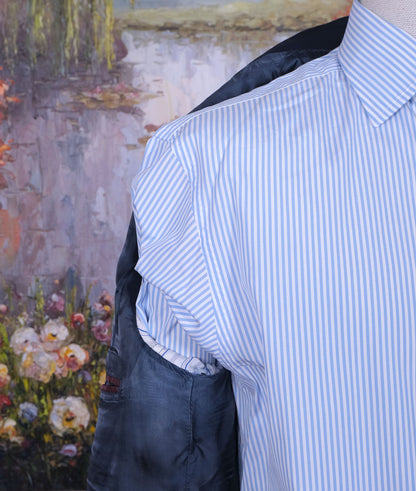 Eduard Dressler, sininen puku, koko 54, vatsakas