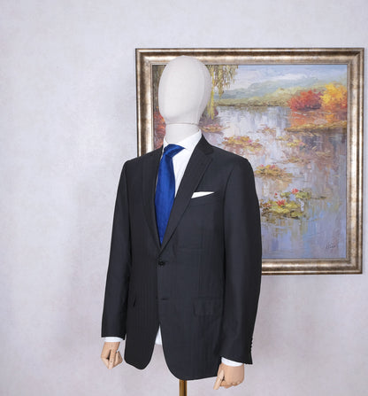 Ermenegildo Zegna, charcoal-black suit, size 40UK, slim, wool-silk