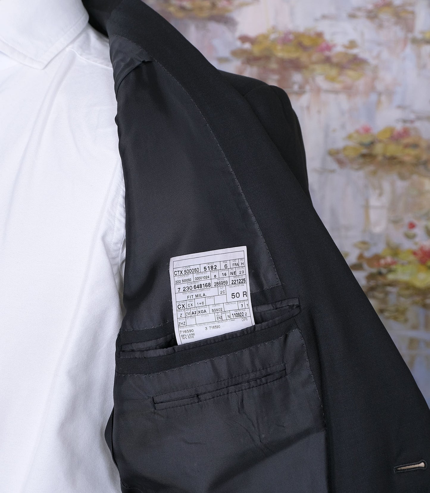 Ermenegildo Zegna, charcoal-black suit, size 40UK, slim, wool-silk