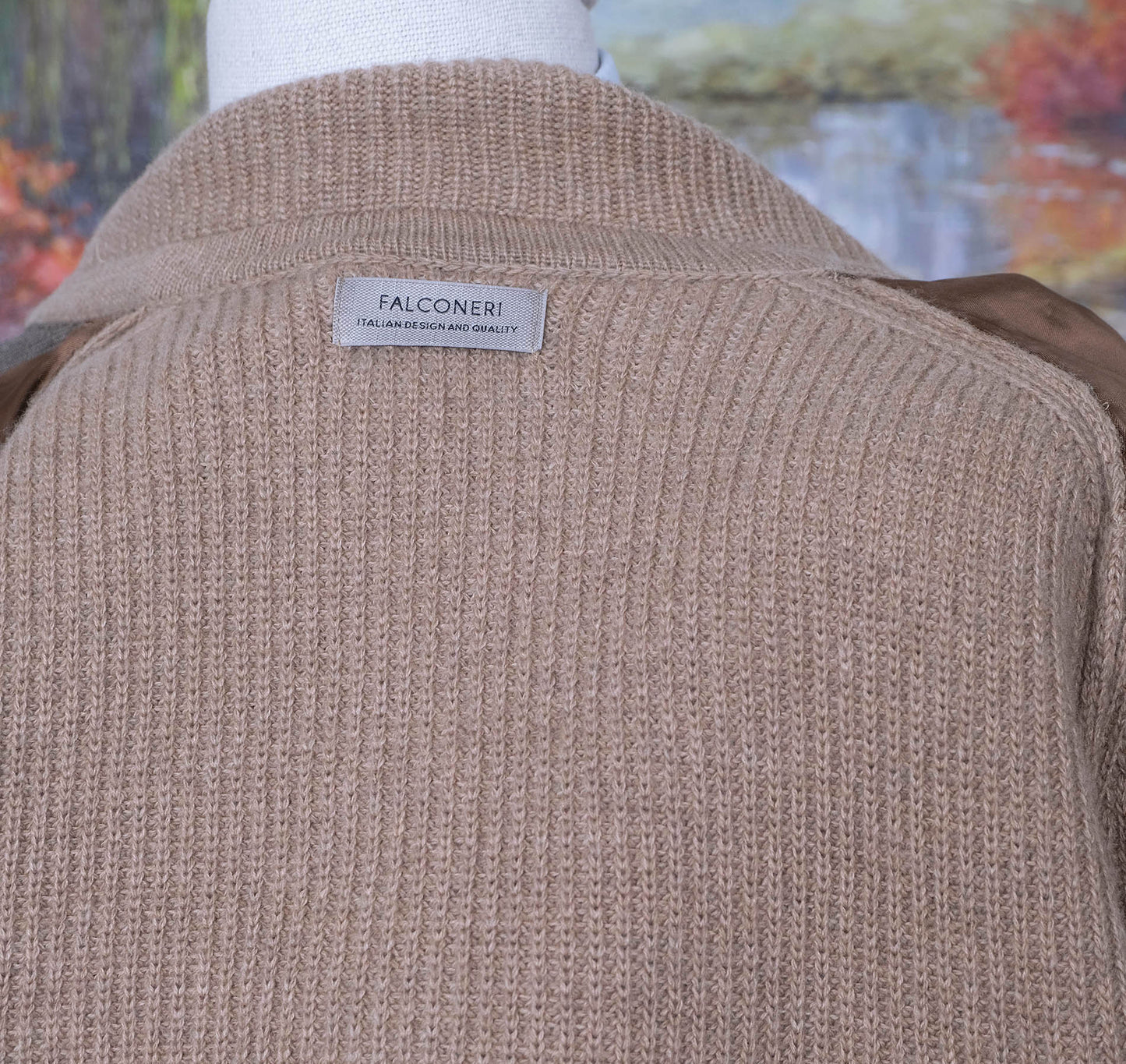 Falconeri, vaalea neuletakki, koko M, merinovillaa