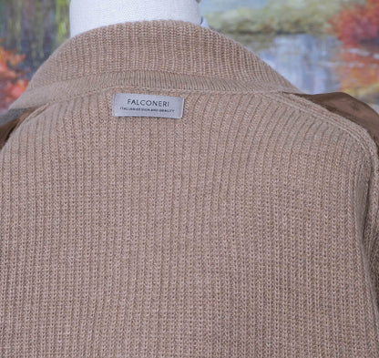 Falconeri, vaalea neuletakki, koko M, merinovillaa