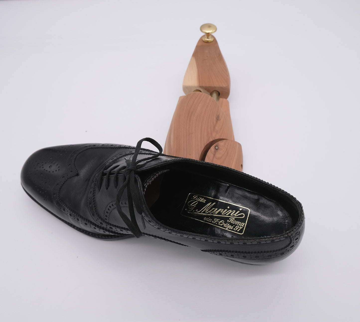 Marini, handmade black brogue shoes, size 41EU, like new