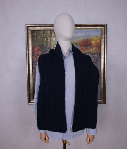 Lexington, sininen paksu kaulaliina, palmikkokuvio