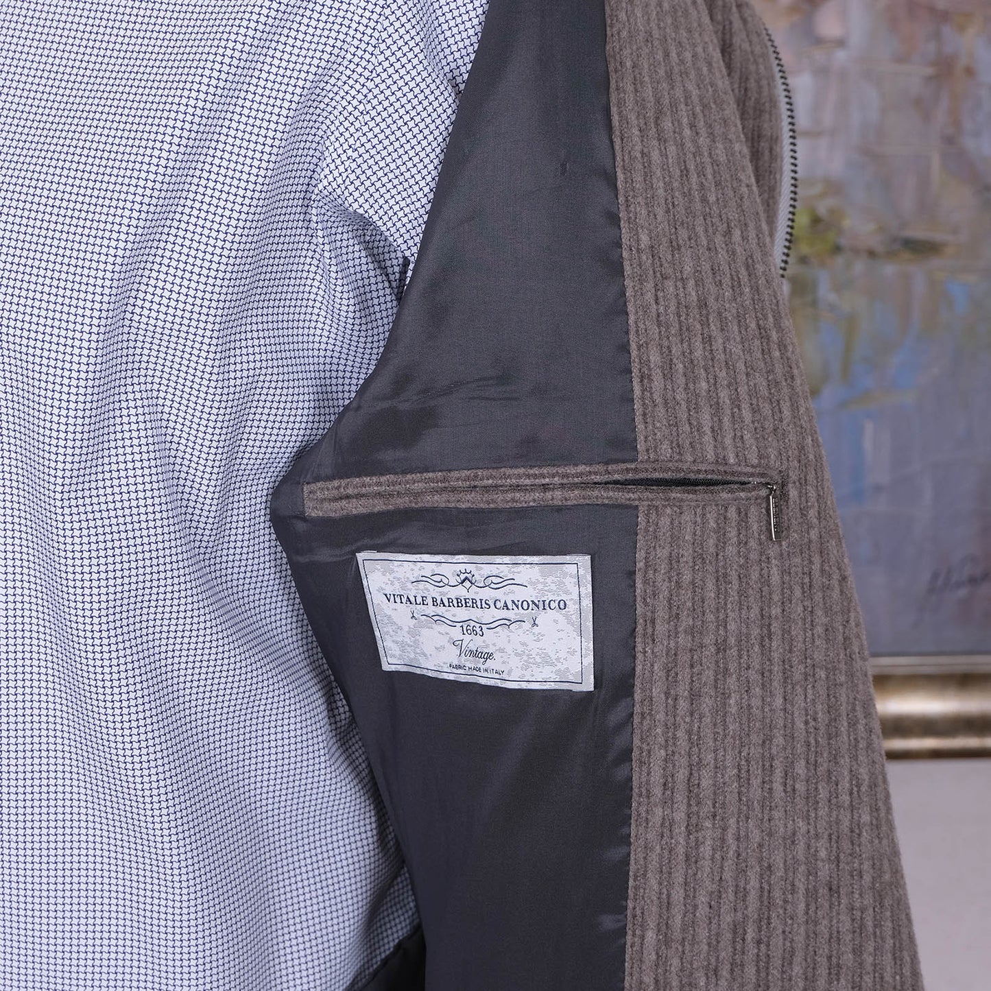 Gentiluomo, harmaa-beige lyhyt päällystakki, koko 50, hoikka