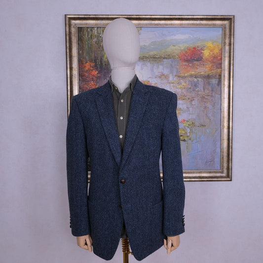 Gieves & Hawkes, miehekäs sininen tweedtakki, koko 56