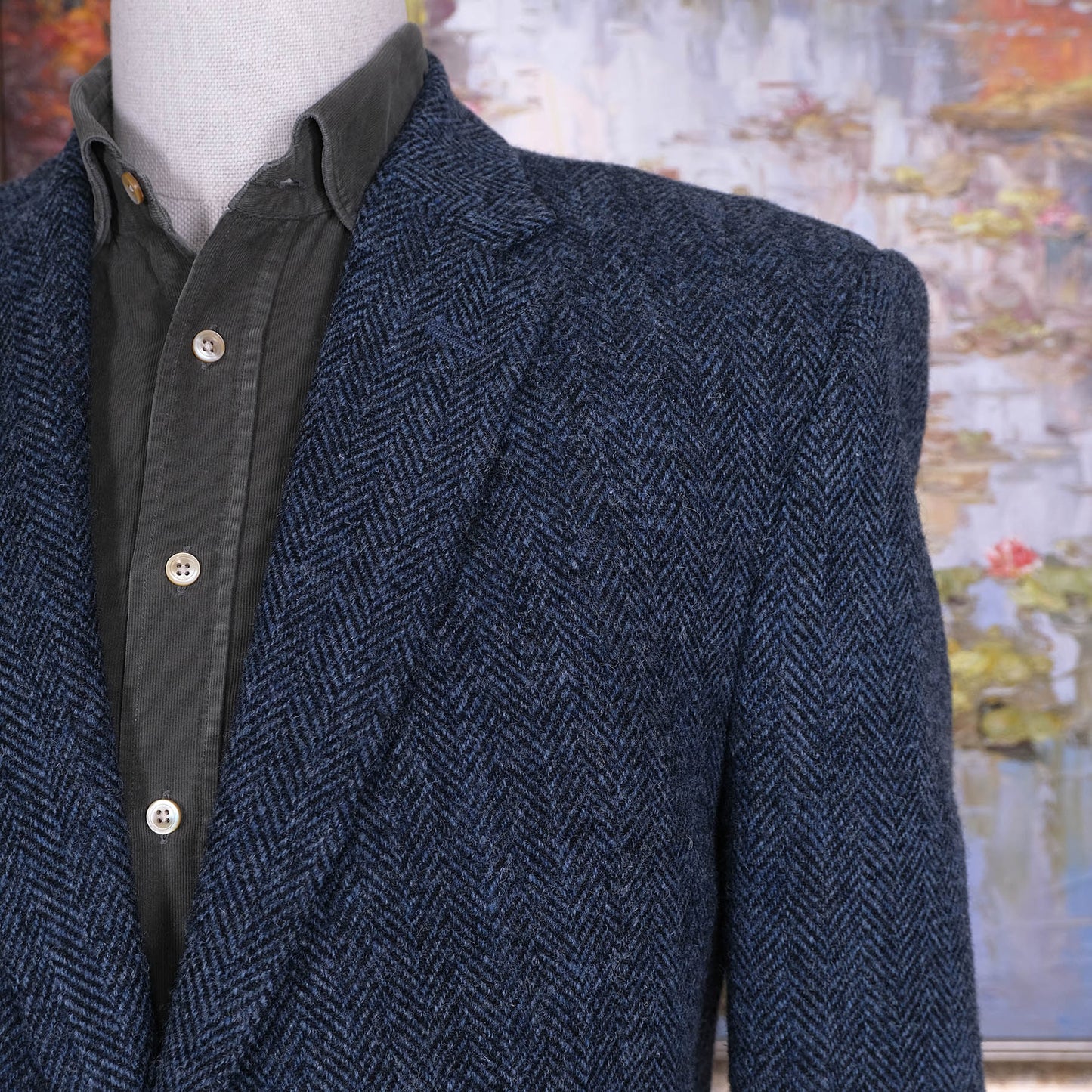 Gieves & Hawkes, miehekäs sininen tweedtakki, koko 56