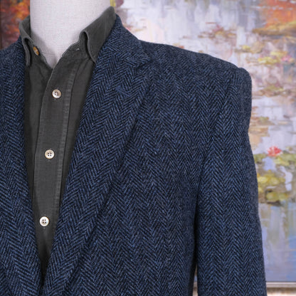 Gieves & Hawkes, miehekäs sininen tweedtakki, koko 56