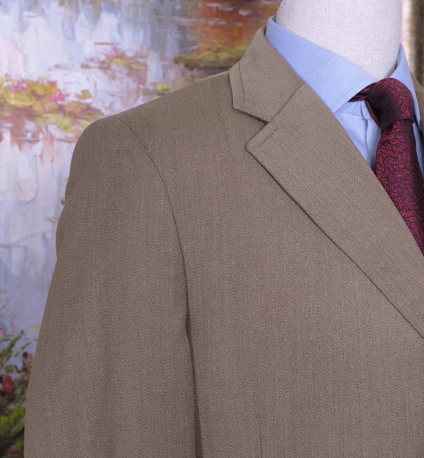 Gieves & Hawkes, vaalea covert coat, koko 50, villakangastakki