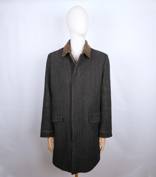 Gimo's, brown-black wool coat, size 50EU, warm shearling lining