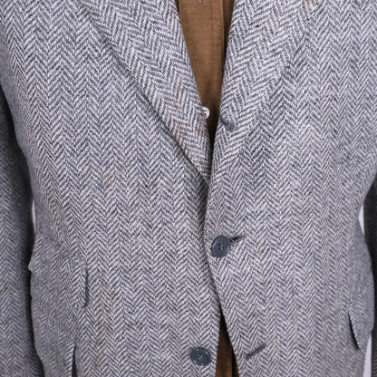 Götrich, sini-harmaa tweedtakki, räätälityötä, koko 52, Dormeuil-kangas