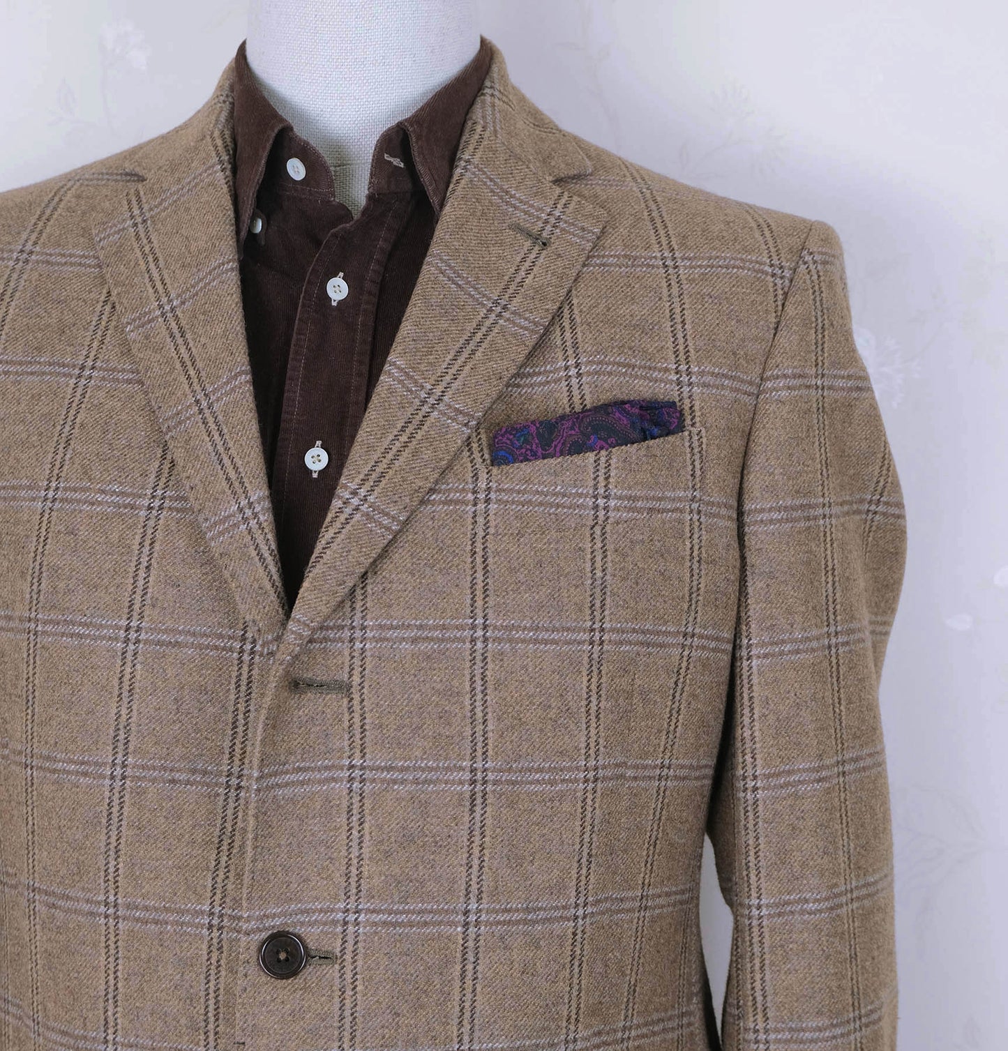 Hackett, light brown tweed jacket, size 54EU