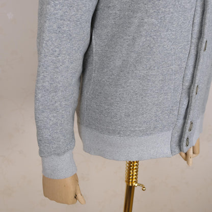 Hackett, grey loop wheel cardigan, size S, made in Japan