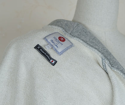 Hackett, grey loop wheel cardigan, size S, made in Japan