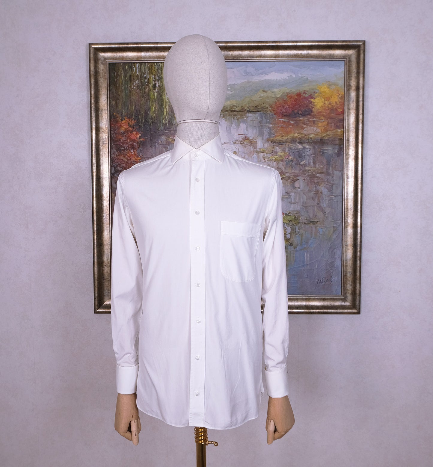 Hübscher, valkoinen kauluspaita, koko 38, lyhyempi