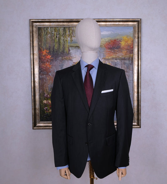 Hugo Boss, tumma puku, koko 52, musta-harmaa