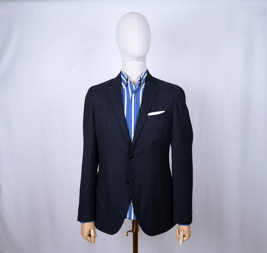 Hugo Boss, blue unstructured blazer, size 50EU