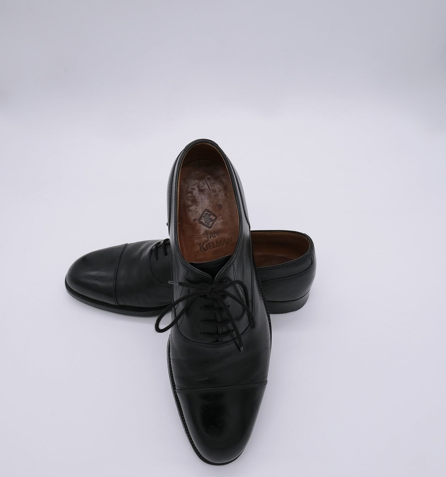 Jan Kielman, käsintehdyt mustat oxford-kengät, koko 42, pukukengät