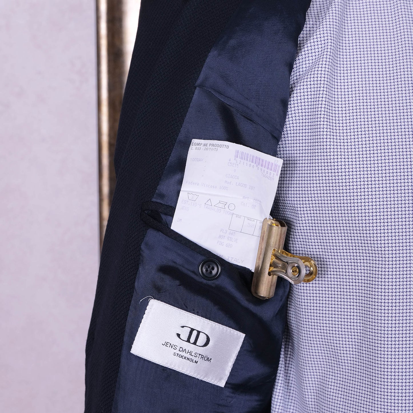 Jens Dahlström, sininen klubitakki, koko 50, mittatilaus