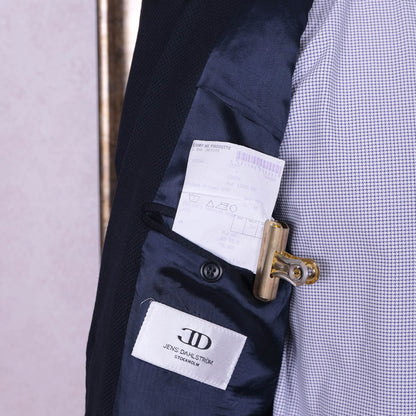 Jens Dahlström, sininen klubitakki, koko 50, mittatilaus