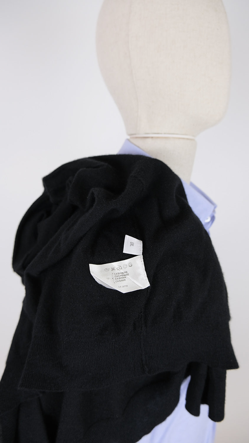 John Smedley, musta ohut neule, kashmirneule, koko XS
