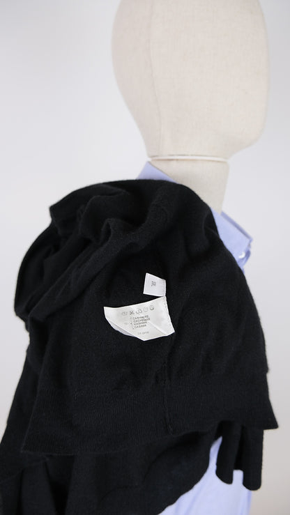 John Smedley, musta ohut neule, kashmirneule, koko XS