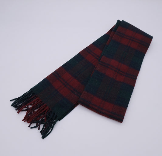 Johnston's of Elgin, green-red-blue scarf, cashmere wool