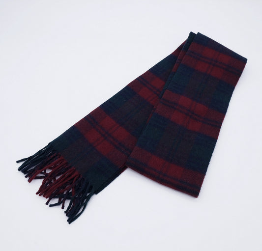 Johnston's of Elgin, green-red-blue scarf, cashmere wool