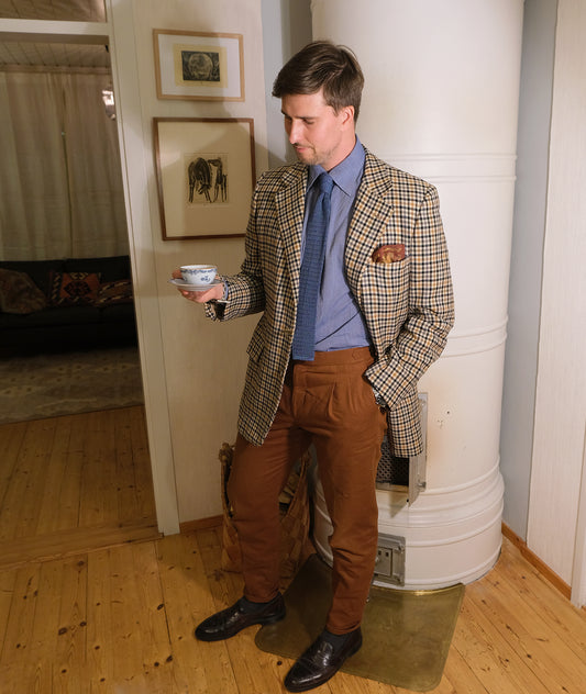Chester Barrie, käsintehty vaalea irtotakki, koko 52, pitkä, tweed kashmir