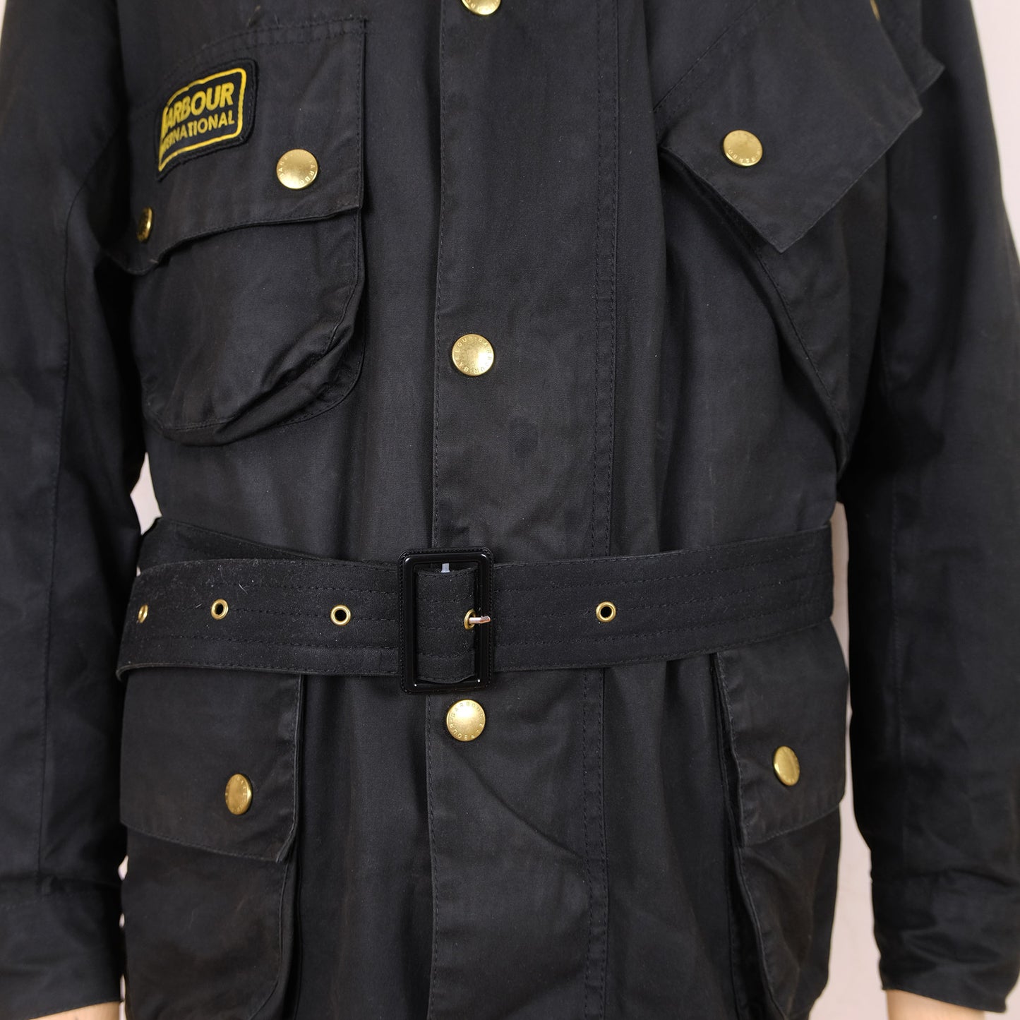 Barbour, used wax cotton jacket, size XL, black, International