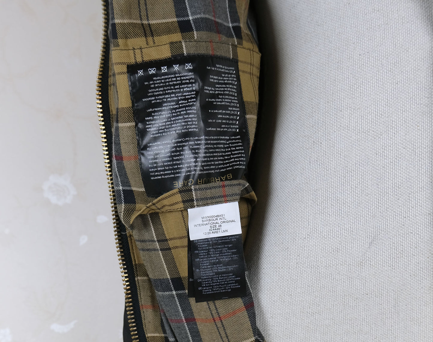 Barbour, used wax cotton jacket, size XL, black, International