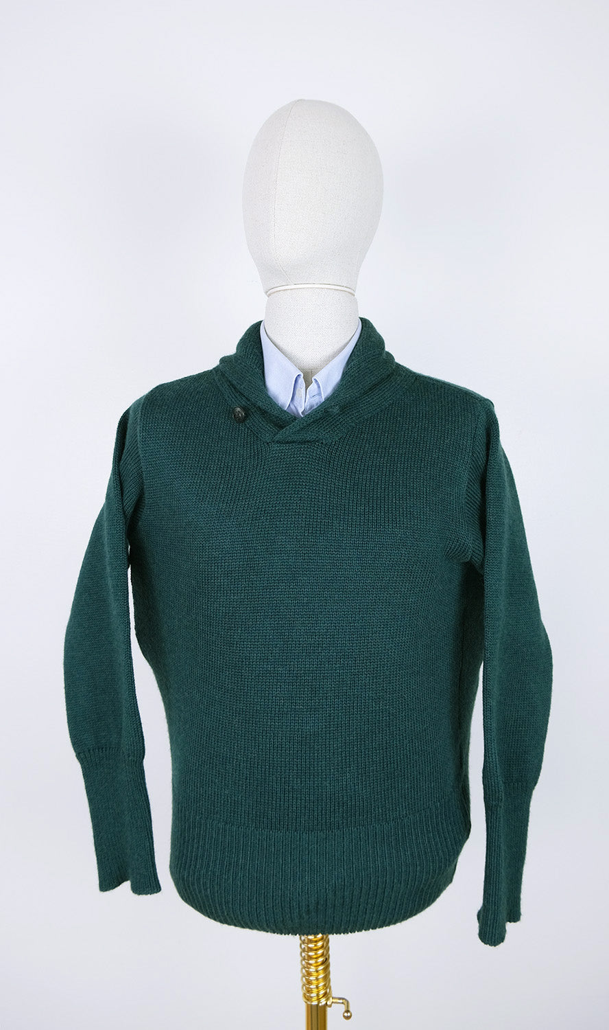 North Sea Clothing, bottle green shawl collar jumper, size XS