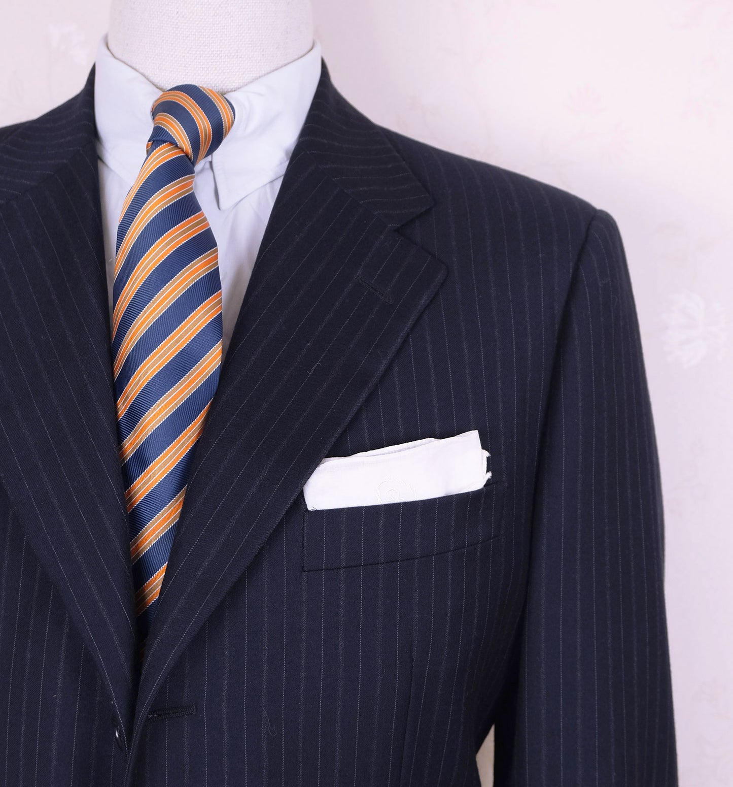 Corneliani, dark blue stripe suit, size 42UK, long cut