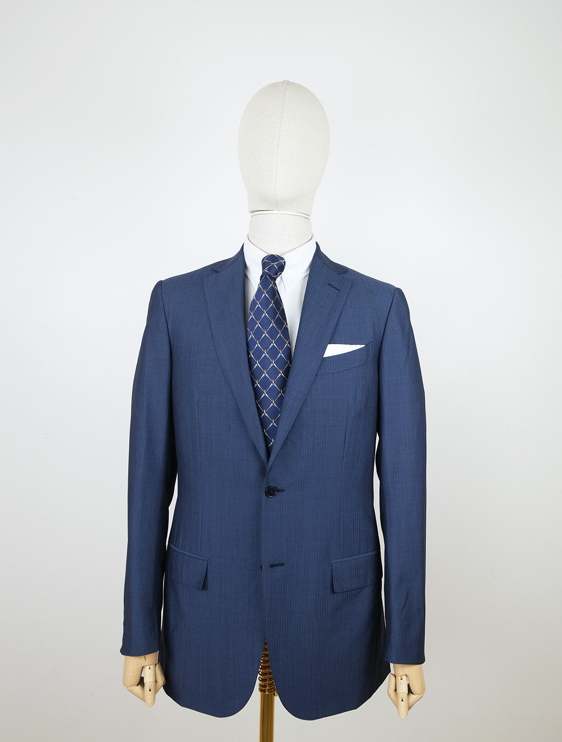 Ermenegildo Zegna, sininen puku, koko 50, hoikka