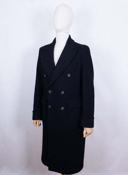 Berg & Berg, tummansininen villakangastakki, koko 50, polo coat