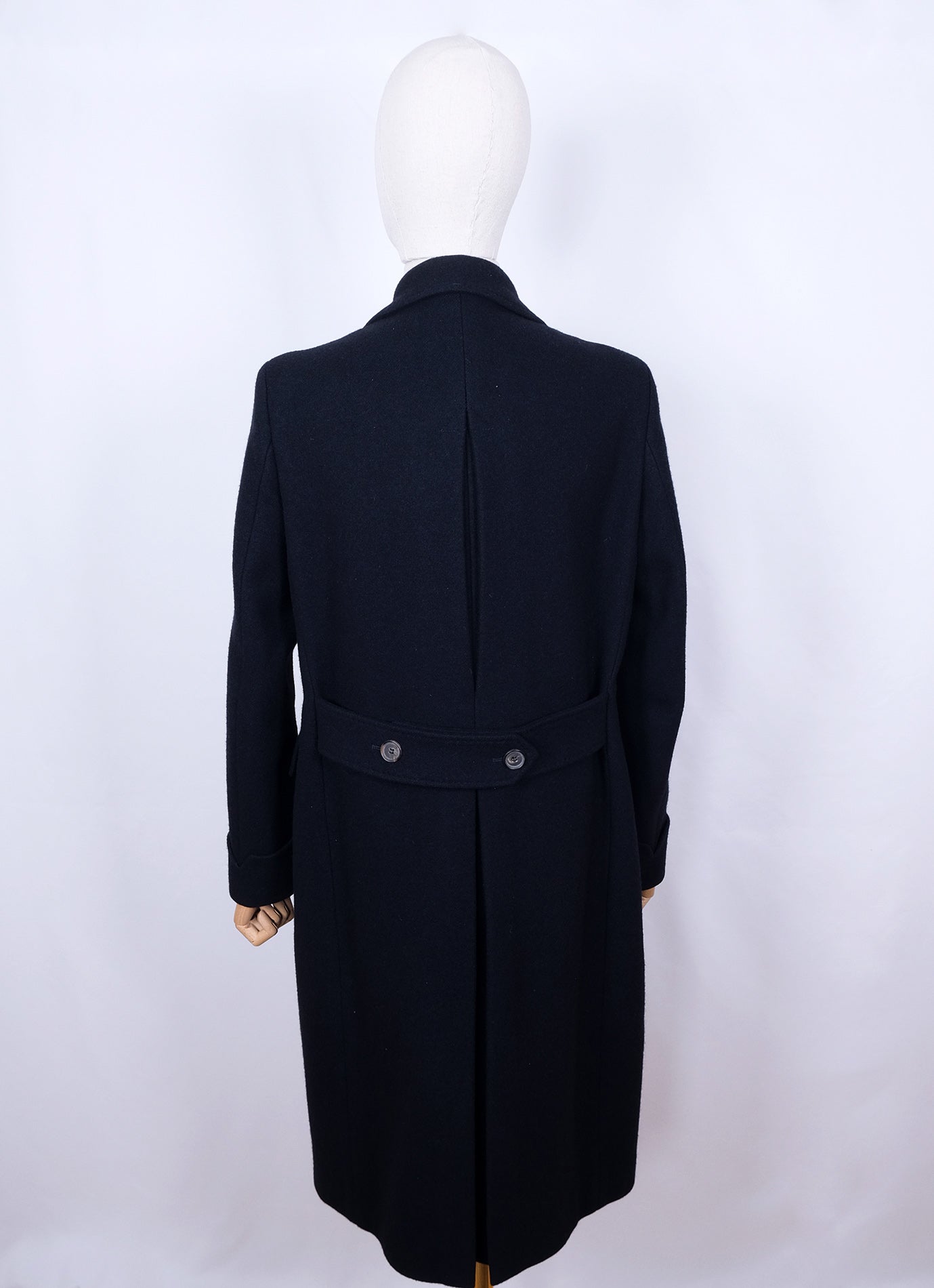 Berg & Berg, tummansininen villakangastakki, koko 50, polo coat