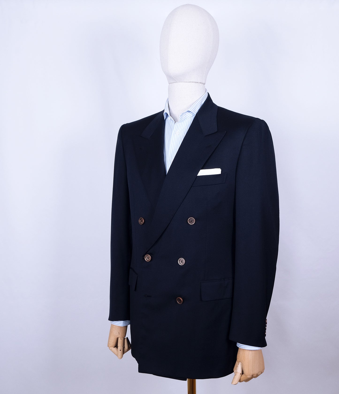 Brioni, sininen klubitakki, koko 50, metallinapit