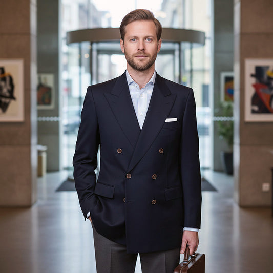 Brioni, sininen klubitakki, koko 50, metallinapit