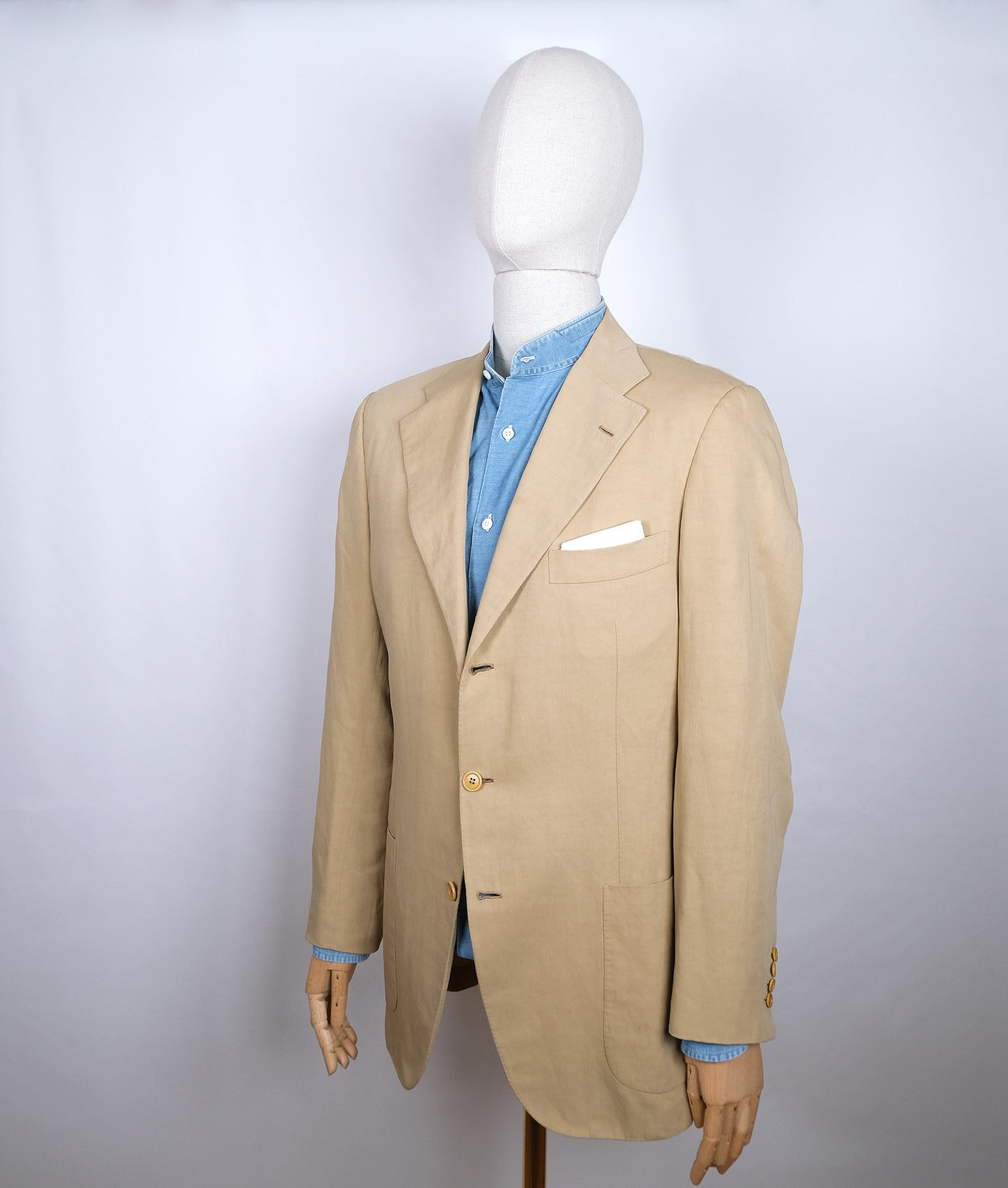 Kiton, vaalea irtotakki, koko 52, puuvilla-ramie