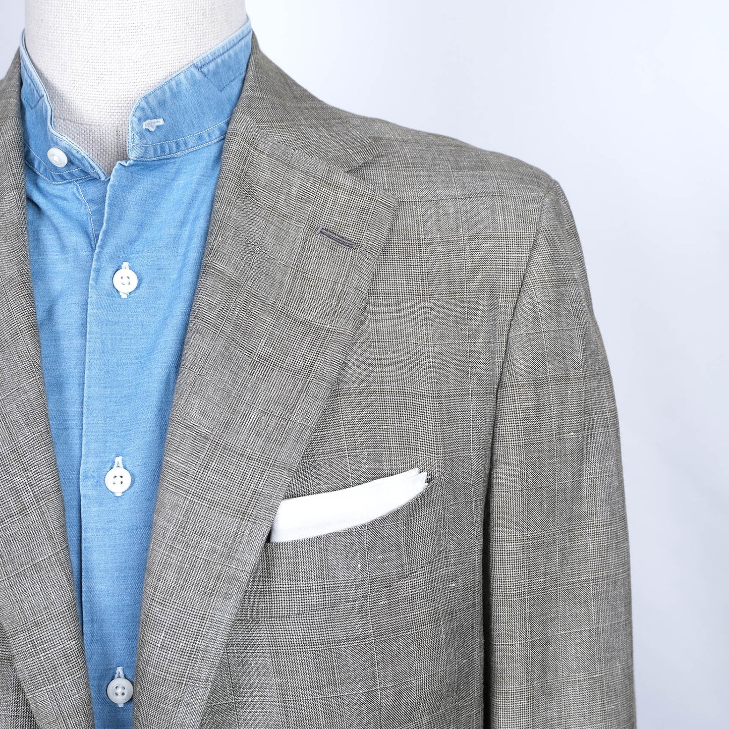 Kiton, harmaa käsintehty irtotakki, koko 50/52, villa-silkki-pellava